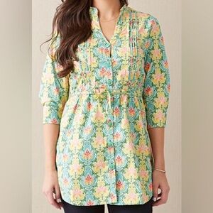 Matilda Jane green acres Colorful Floral tunic Top